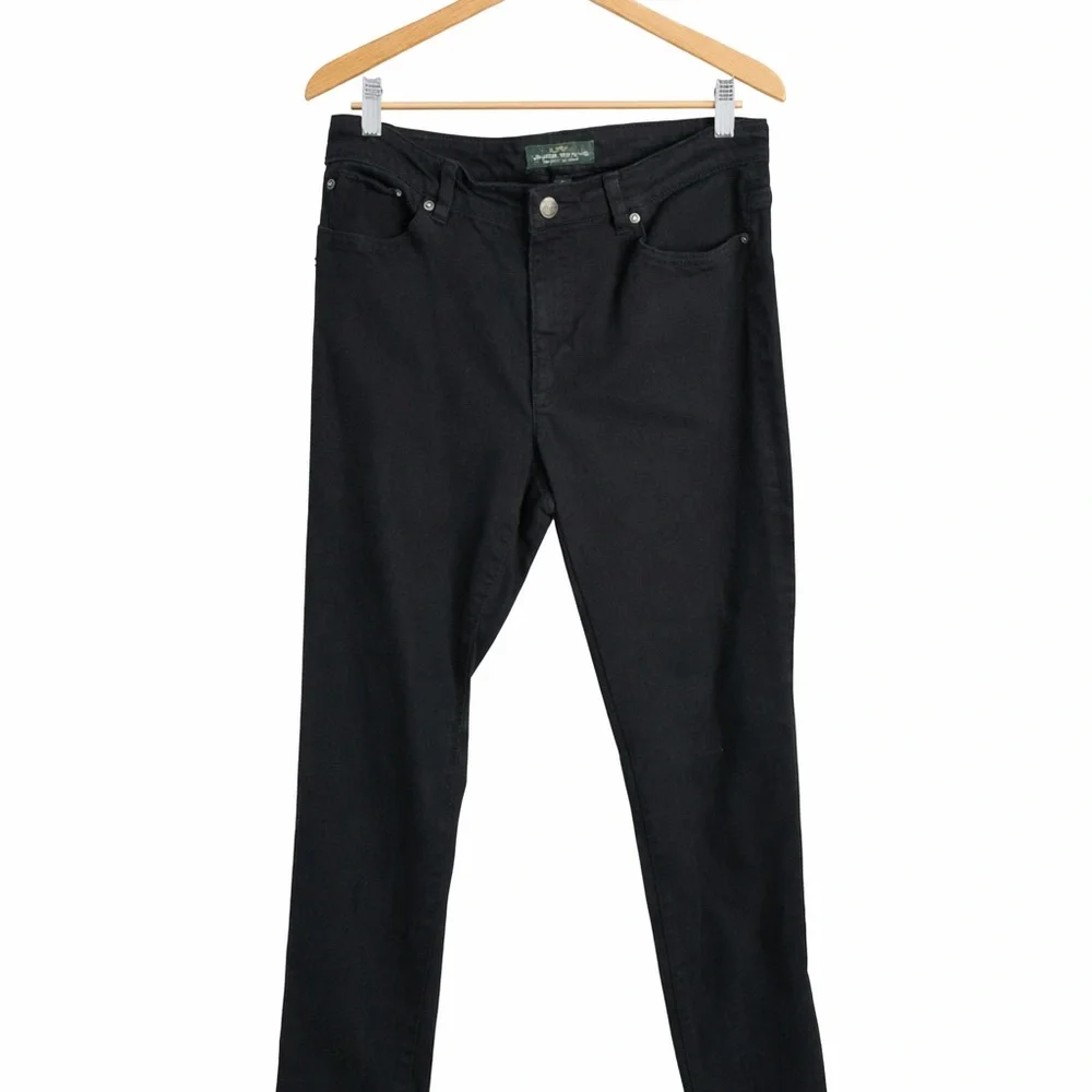 Lauren Ralph Lauren Black Straight Leg Jeans Size 12 Classic Stretch Denim Chic