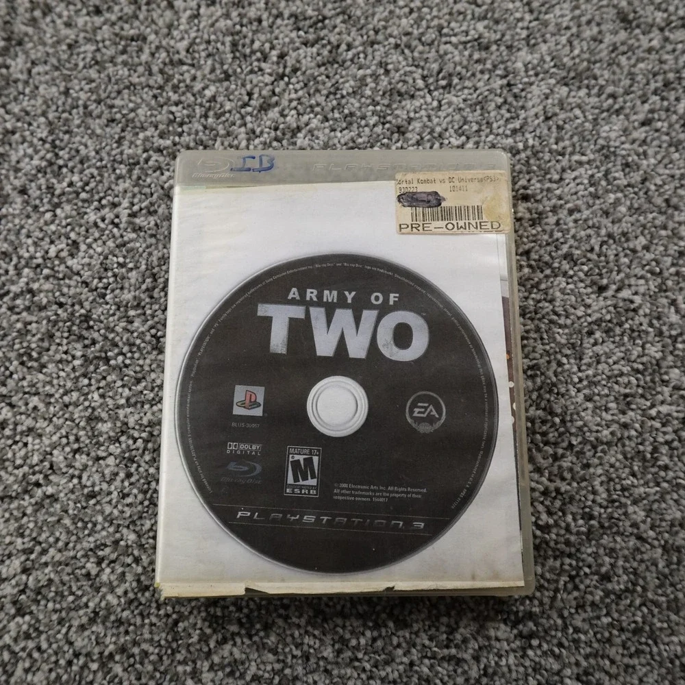 Army Of Two Sony PS3 Play Station 3 EA Video Game War Fighting Battle‎ Combat