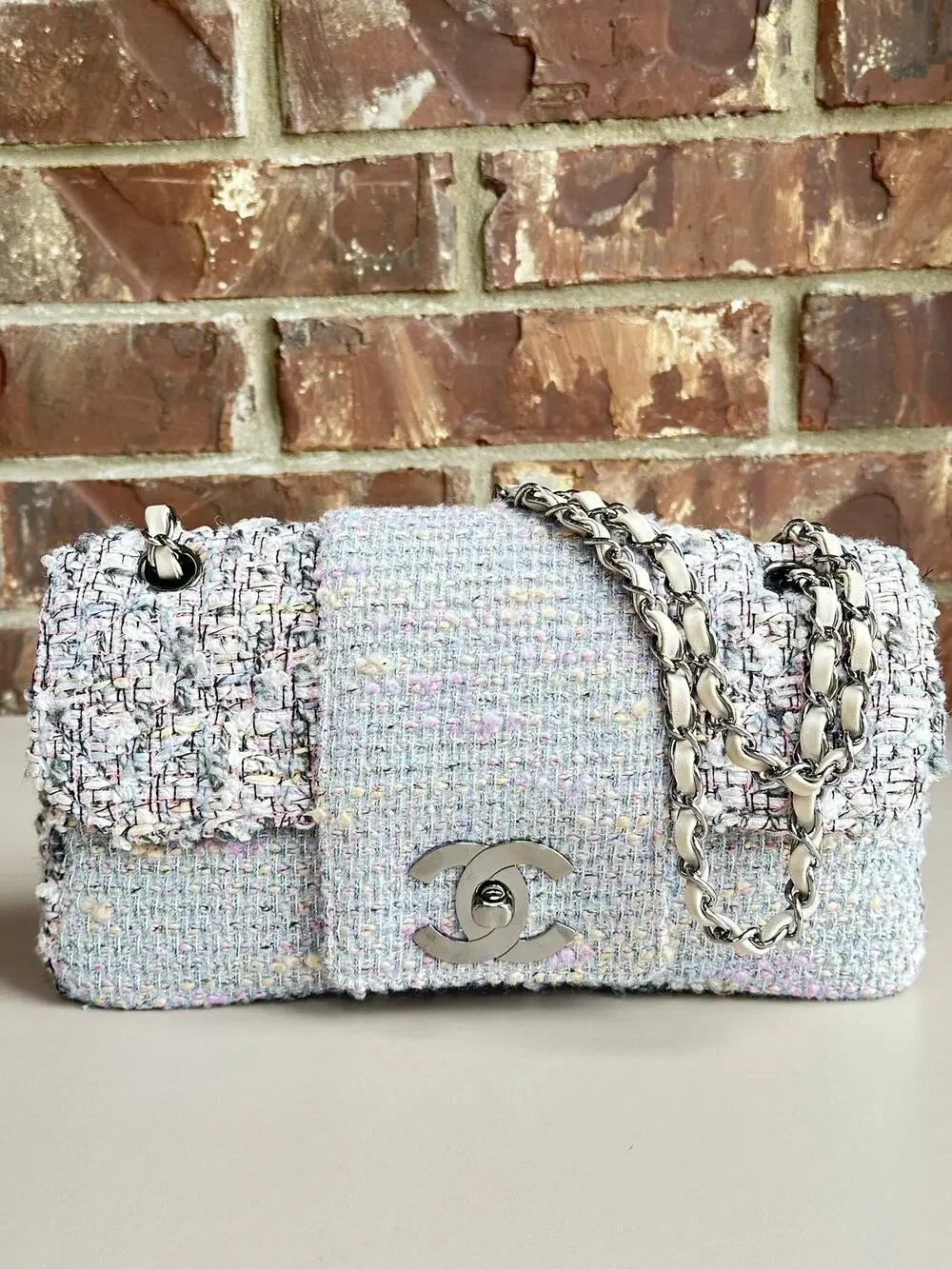 Chanel Fantasy Flap Bag Tweed Medium	Multicolor 74534