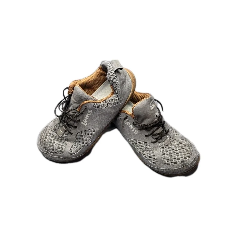 Lems Shoes Primal 2 Gray Brown Men's Lace Up Low Top Athletic Sneakers