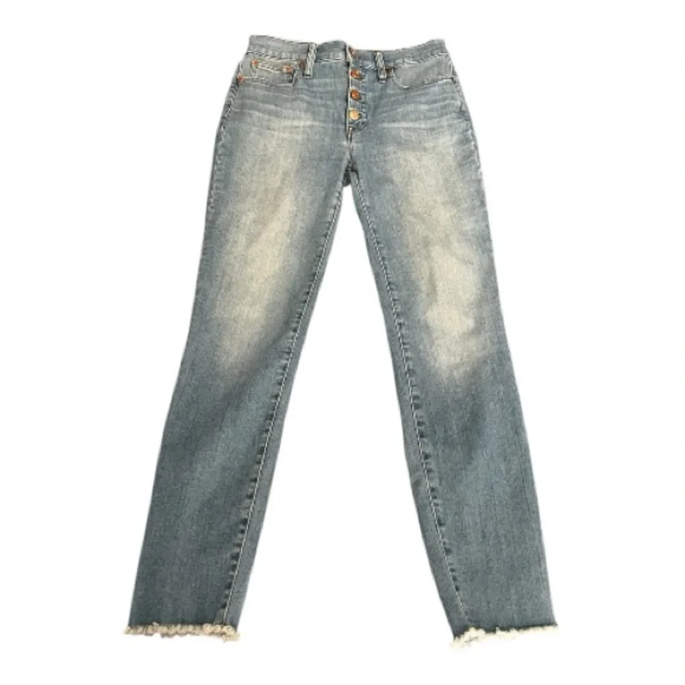 J.Crew 9” High-Rise Toothpick Skinny Jeans Sz 27 Button Fly Stretch Denim