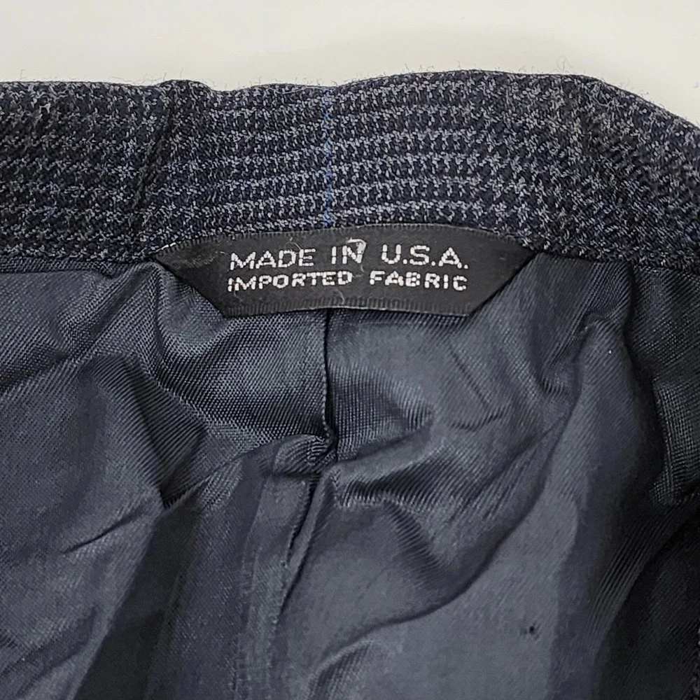 Ralph Lauren Polo University‎ Club Blazer Mens 44R Gray Plaid 100% Wool VINTAGE