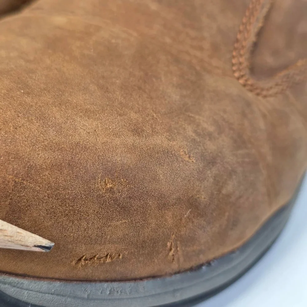 Red Wing Mens Safety Toe Shoes Size 8.5 Brown Leather Slip On Oil Slip Resistant