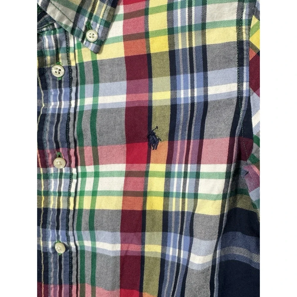Ralph Lauren Boys Multi Color Plaid Cotton‎ Button Down Shirt Size 6 Classic