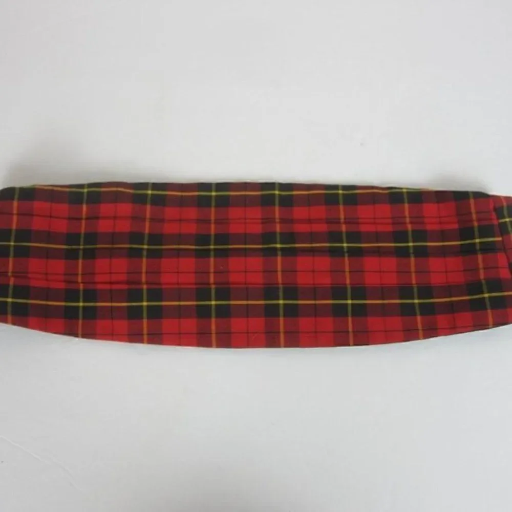 Vintage Lyton's Red Multi Wallace Tartan Plaid Cummerbund