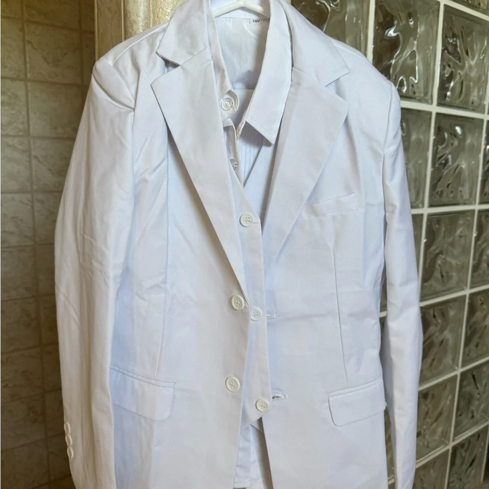 White Boys white communion baptism suit size 10 New