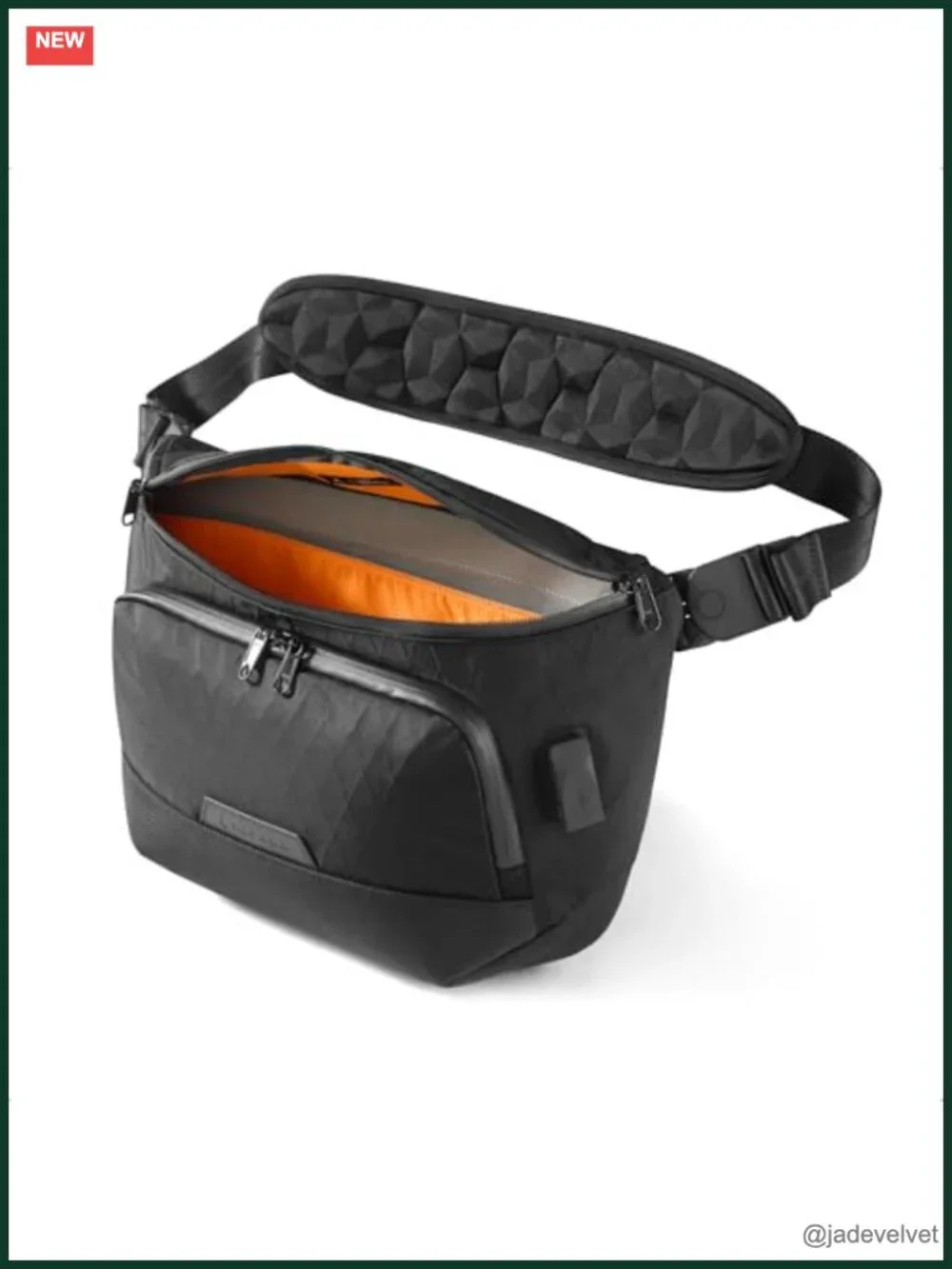 8L RFID-Blocking Sling Laptop Bag with Maglockz Buckle & USB Port