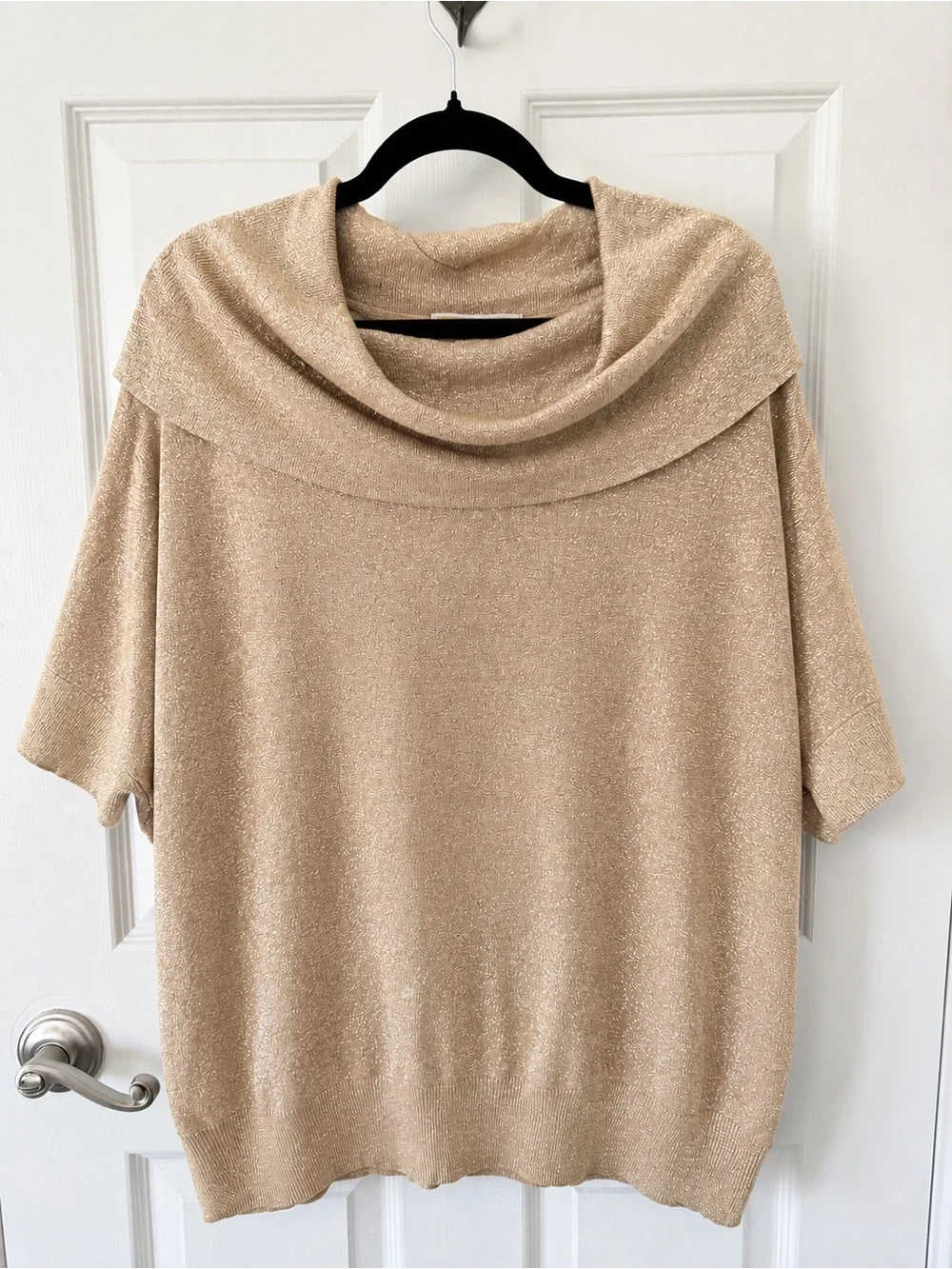 Michael Michael Kors 2X Gold Metallic Cowl Neck Sweater Plus Size