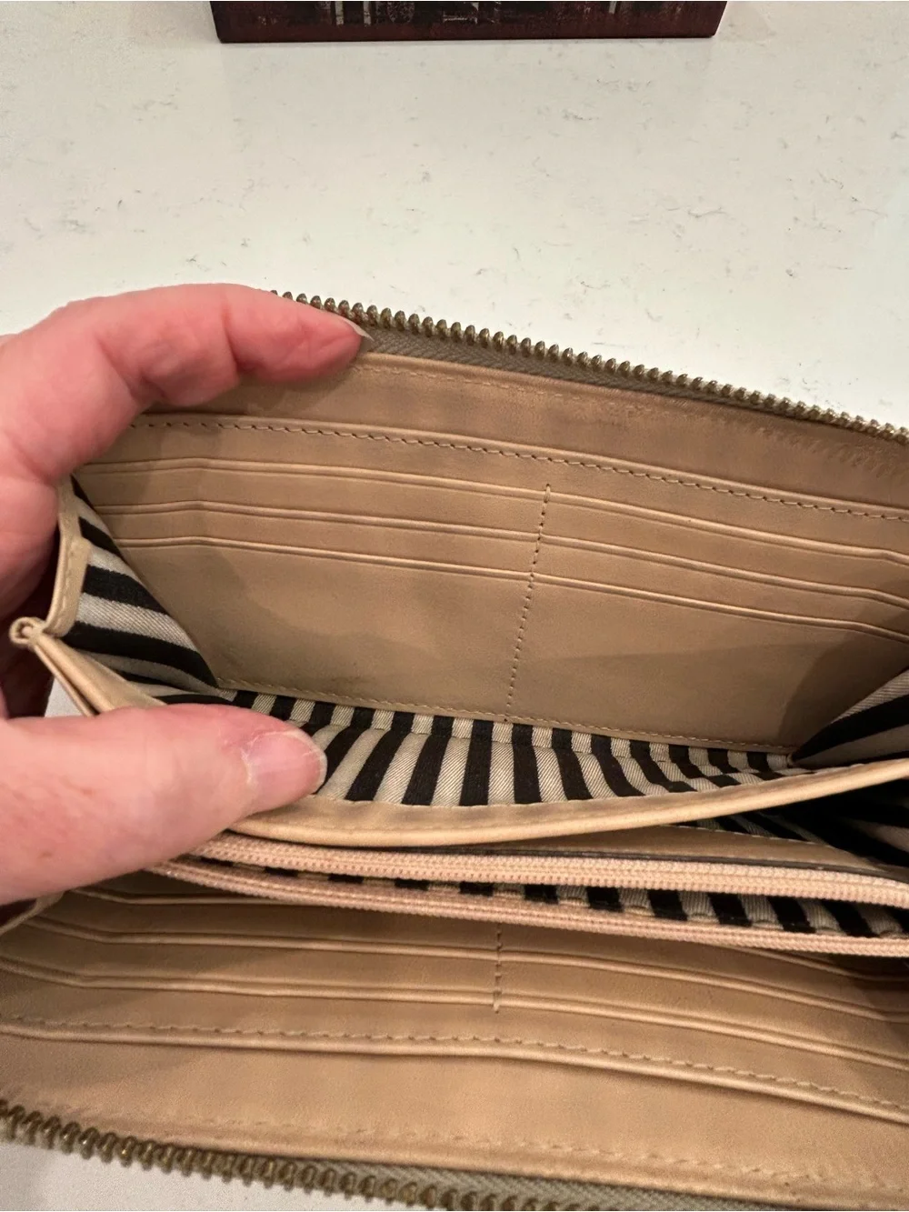 kate spade taupe foil
