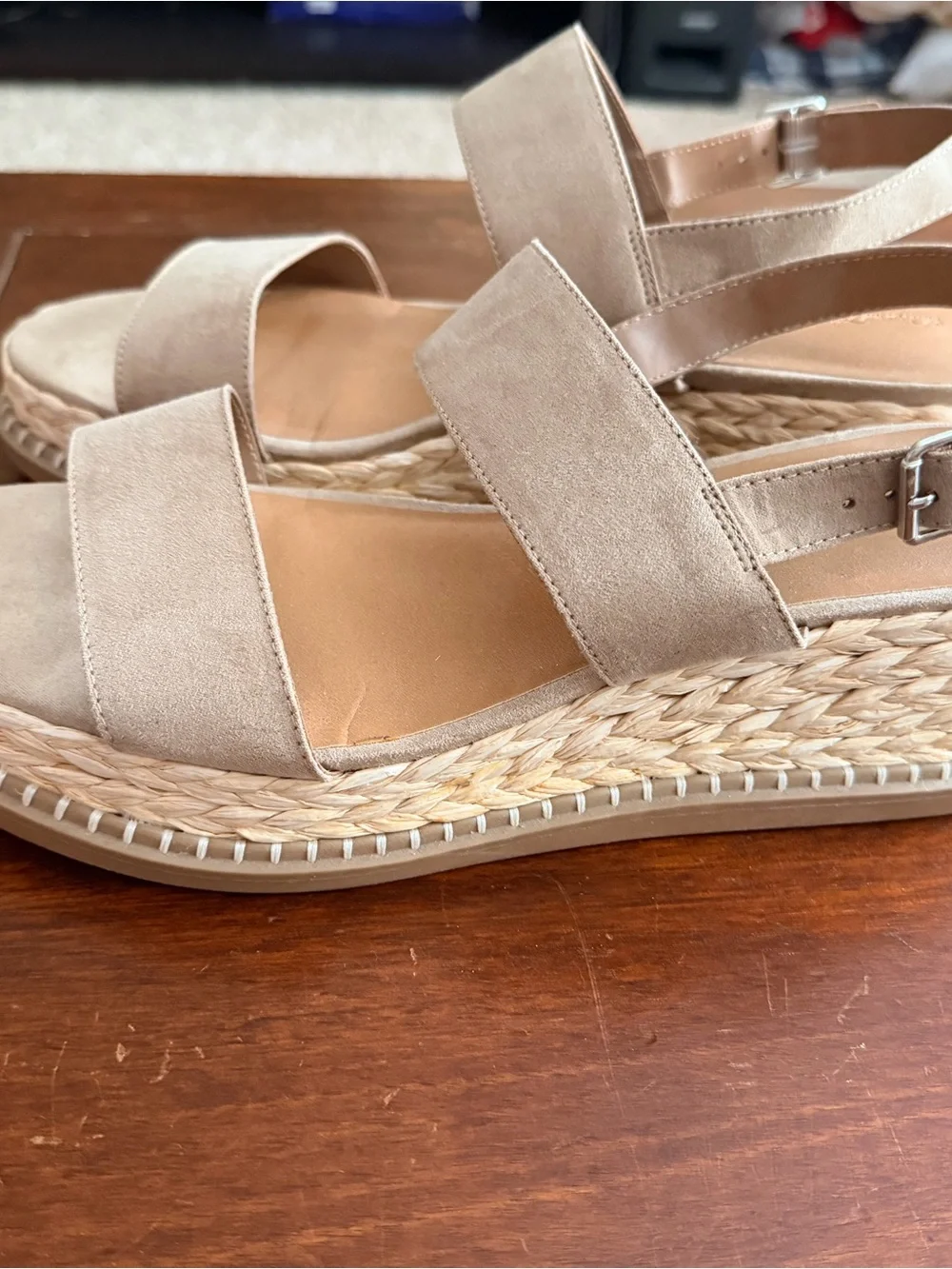 Universal Thread Taupe Espadrille Platform Sandals