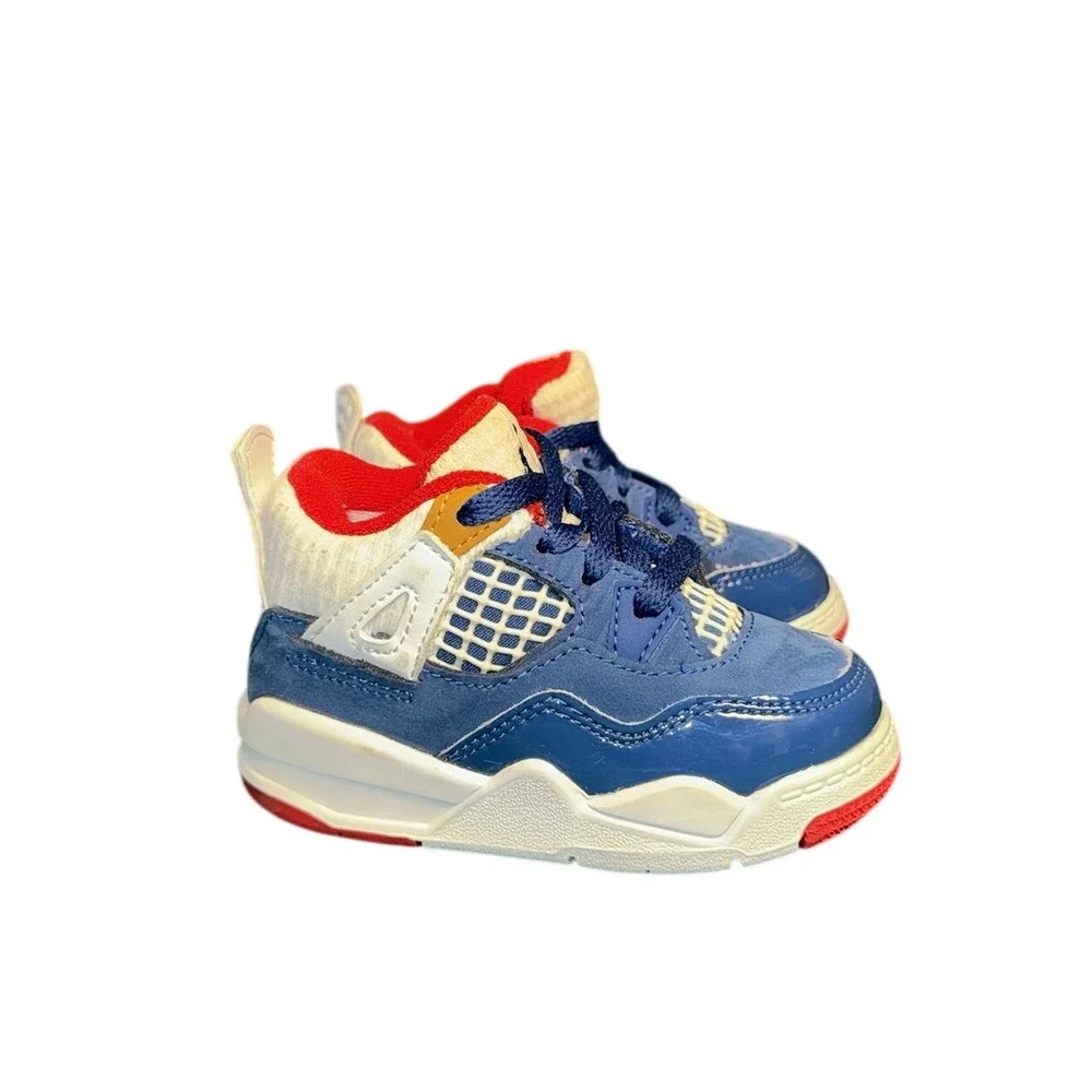 Jordan‎ 4 Retro Messy Room Blue White Red Toddler Sneakers 5C DR6951-400