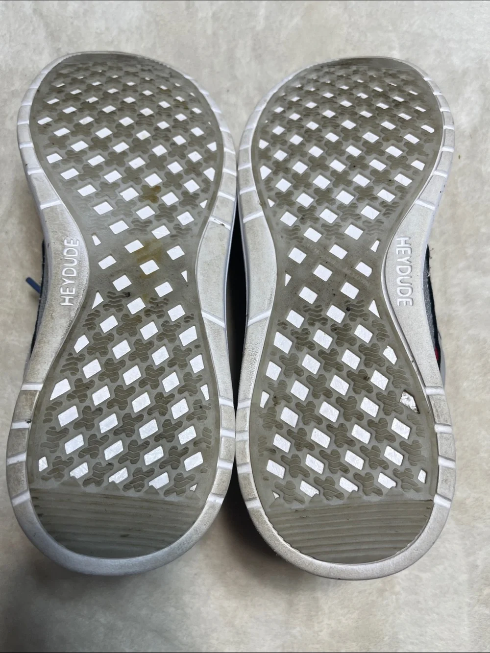 Hey Dude Men's Gray Boat Shoes with Red Accent Size 9