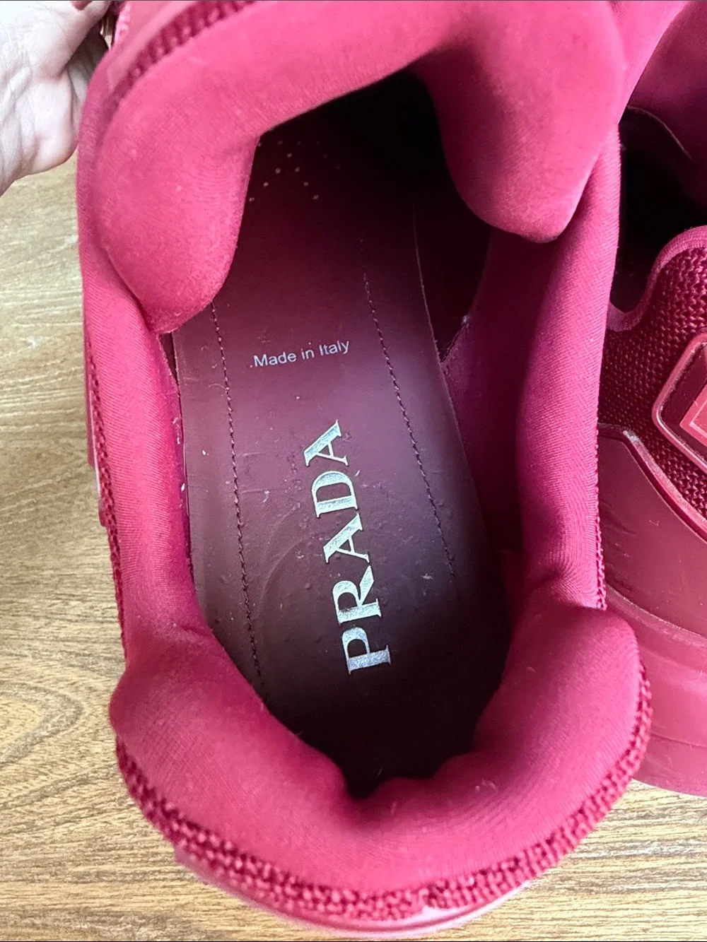 Prada 10 burgundy