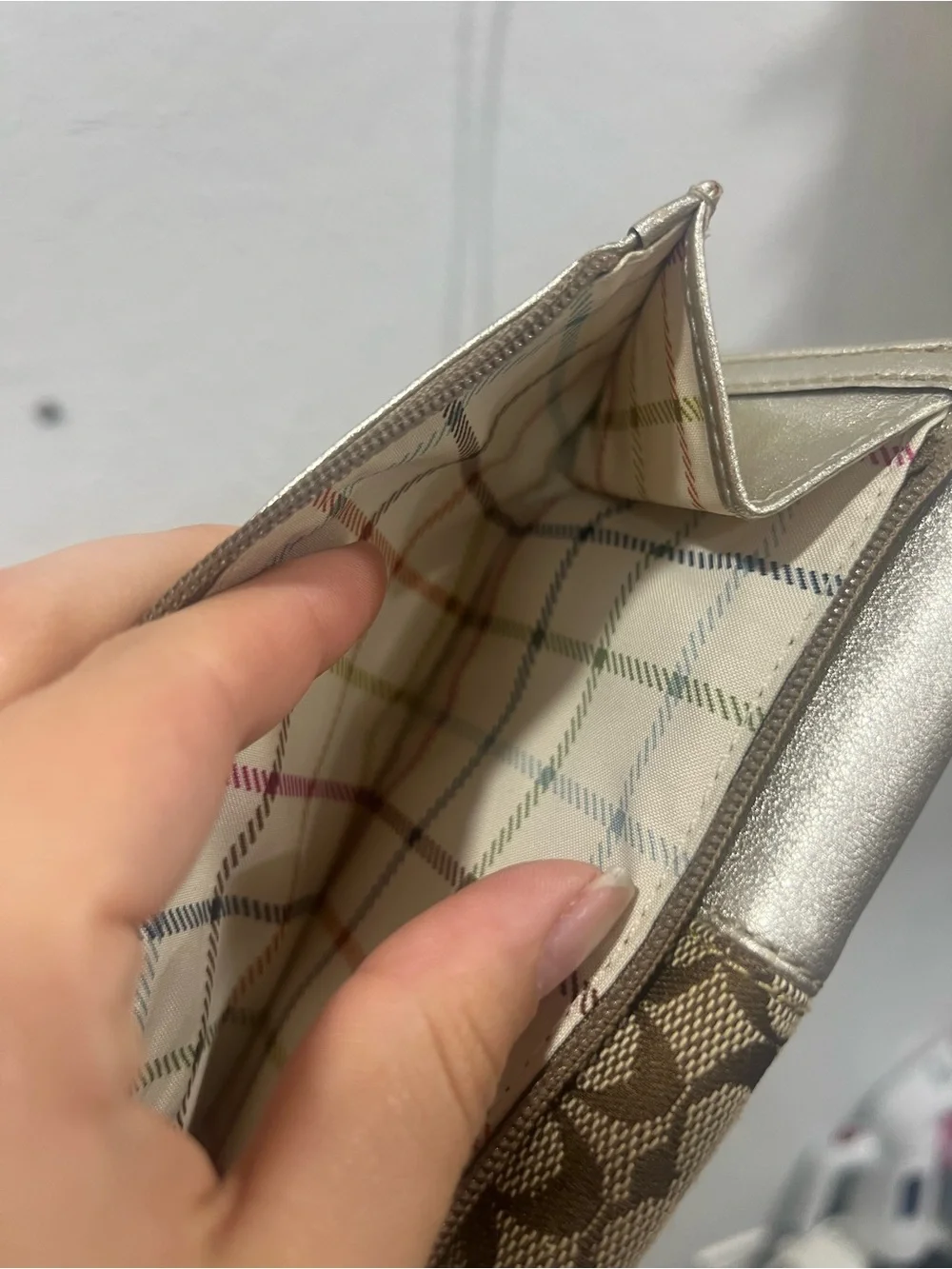 Coach wallet metallic