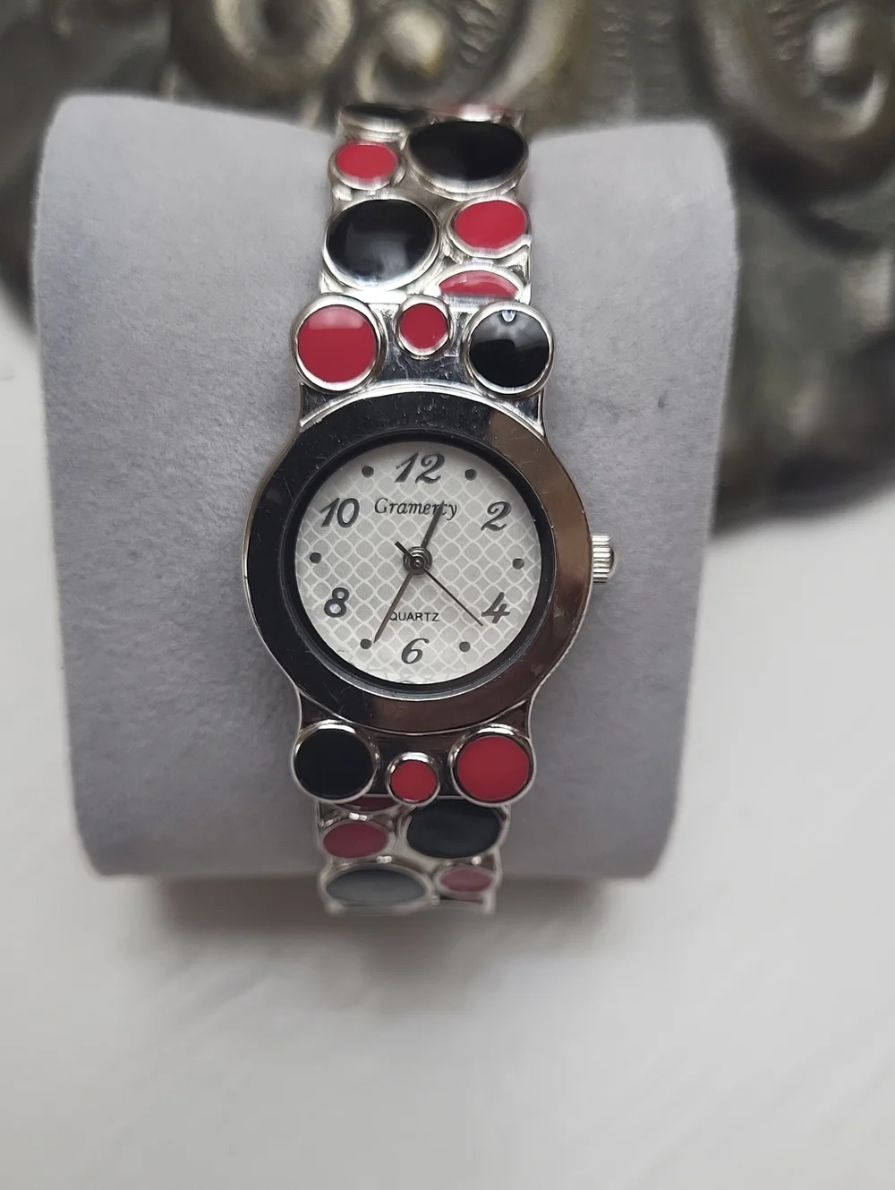 GRAMERCY Red & Black Circle CUFF Watch
