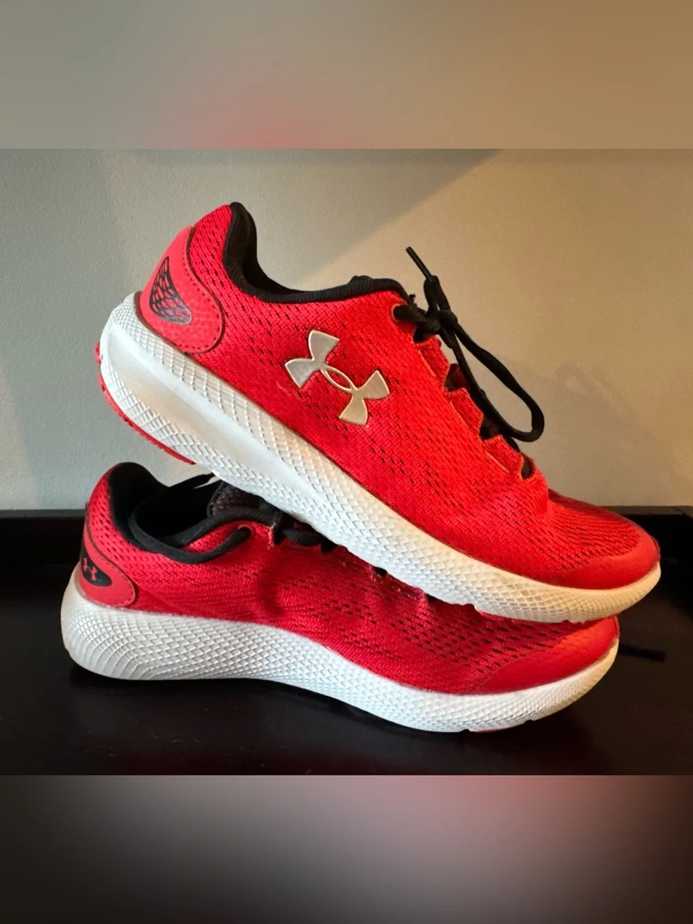 Youth 6.5 Under Armour Charged Pursuit Sneaker, Red