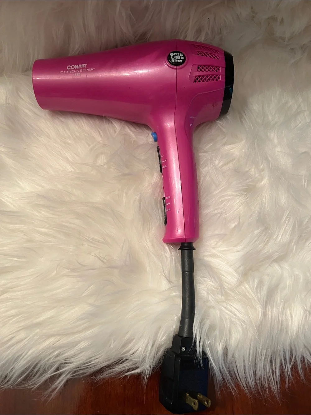 Conair Pink Travel Hair Dryer with Cord-Keeper