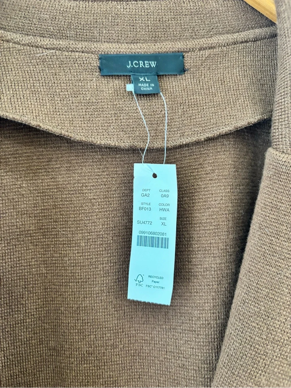J. Crew Chocolate Brown Single-Button Knit Blazer
