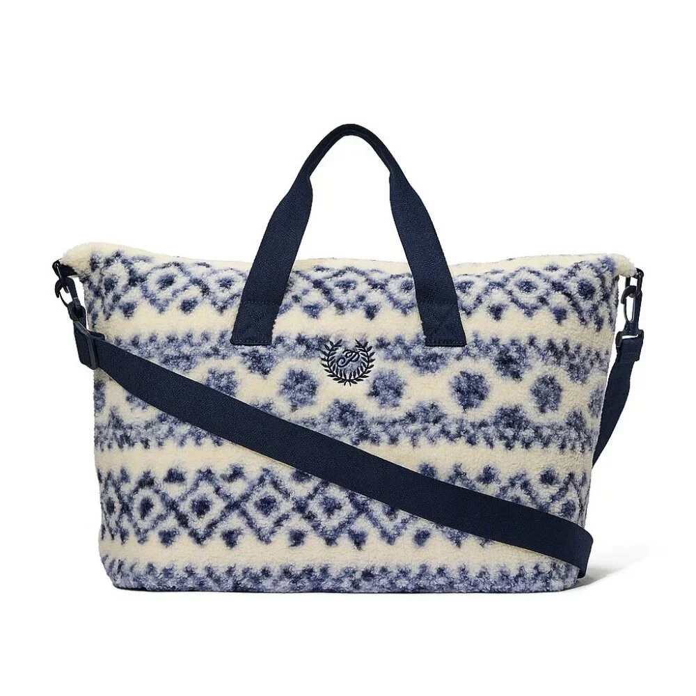 PINK x Victoria's Secret Cozy Plush Fair Isle Weekender Bag NWT