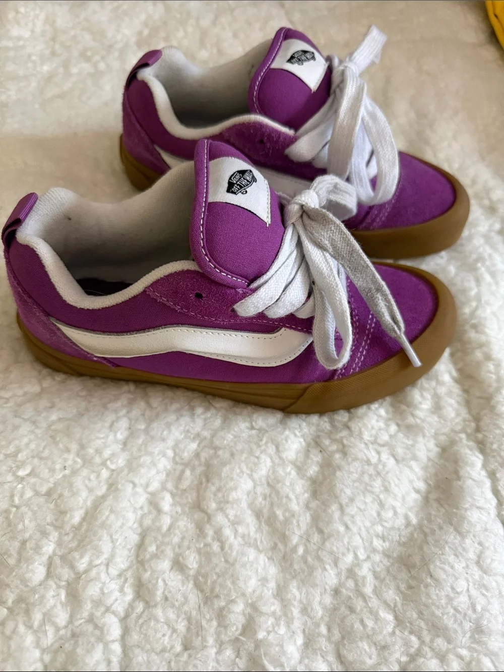Vans Kids Purple Suede and Canvas Lace-Up Sneakers with Gum Sole