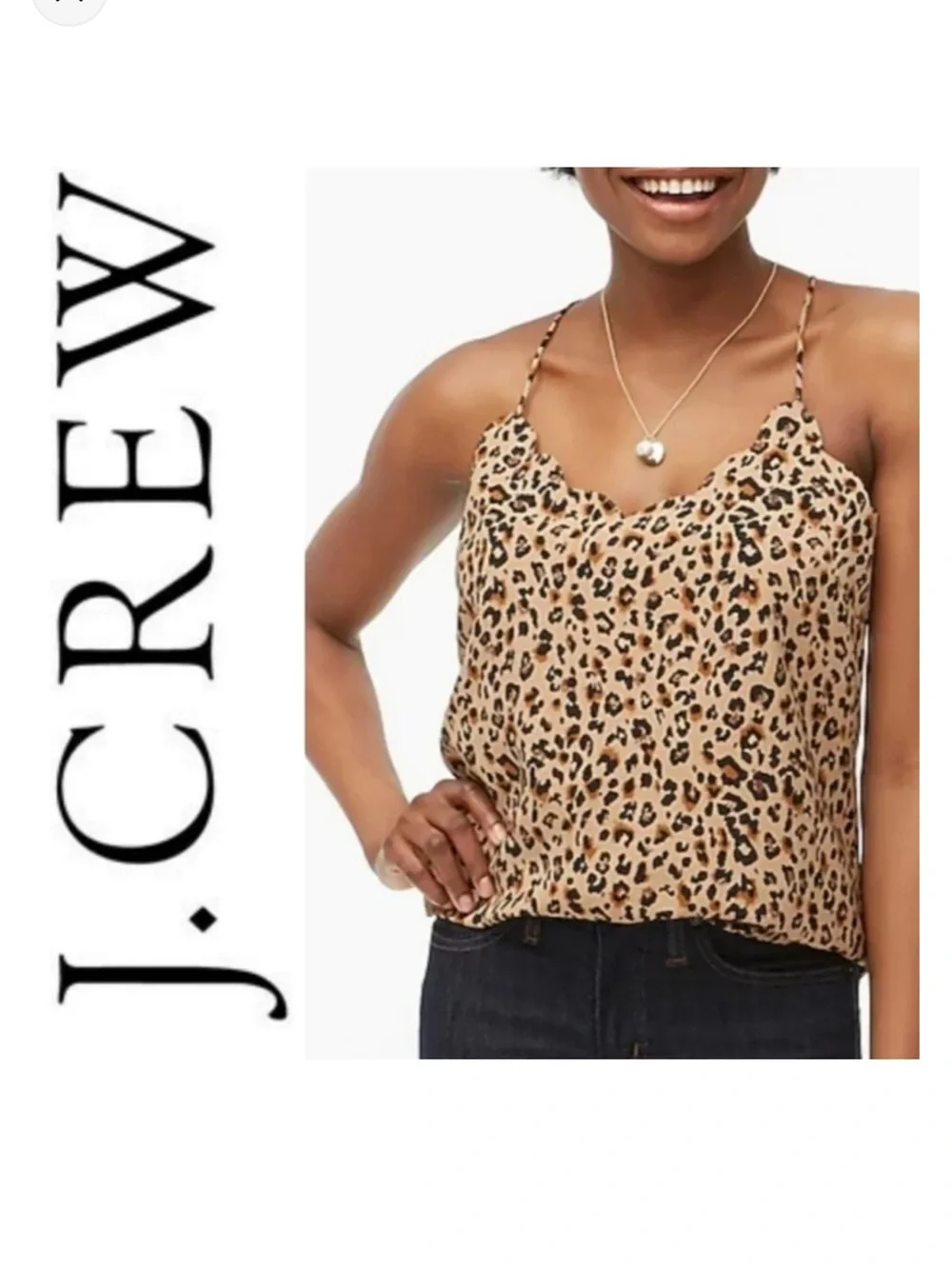 J. Crew Leopard-Print Cami in Tan and Black