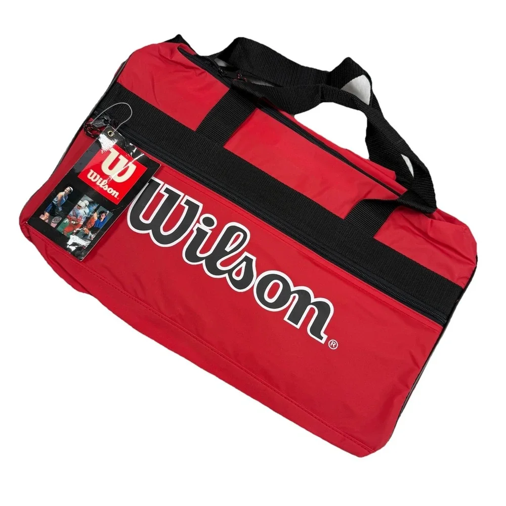 Vintage 90's Wilson   Tennis Duffle Gym Sports Bag Spell‎ Out  Red