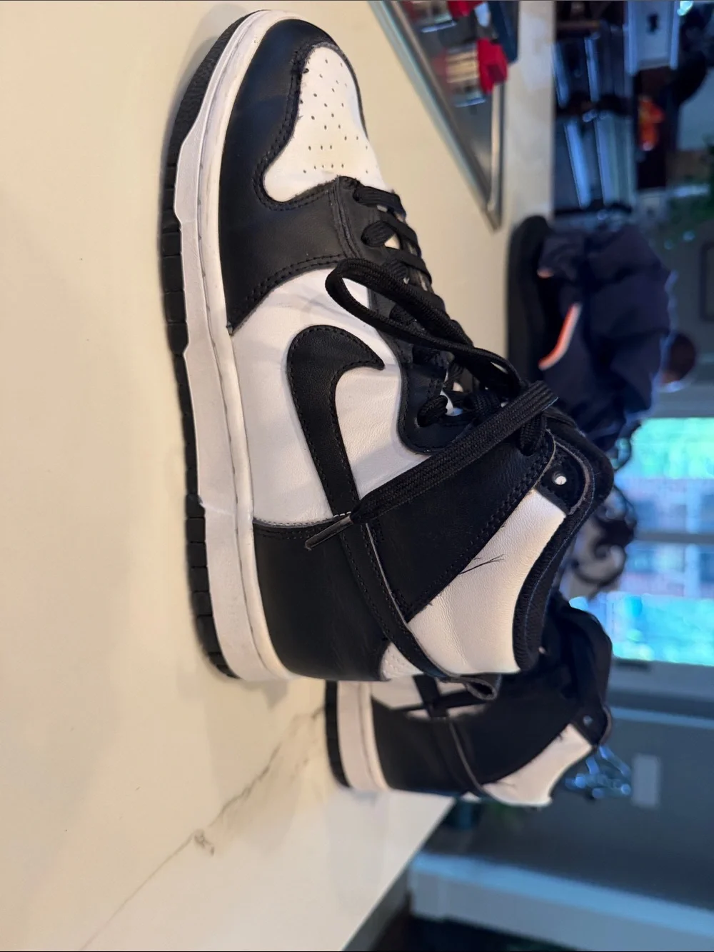 Nike Black and White Mid-Top Sneakers