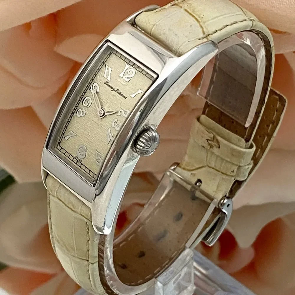 Tommy Bahama Sterling Silver Curvex Tank Style Ladies Swiss Quartz Watch