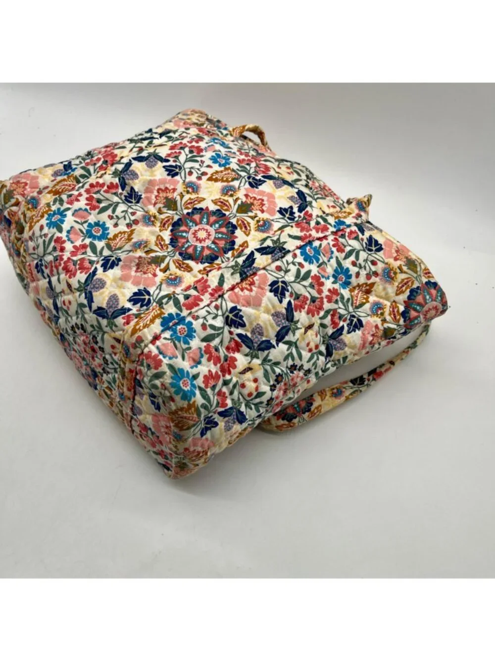 Quilted Cotton Multicolored Fabric Tote Bag