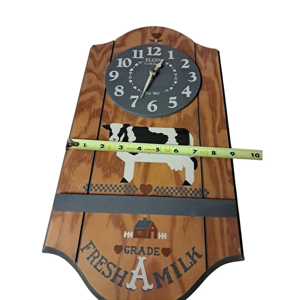 VTG Elgin Cow Clock Habersham Country Collection Farm 1987 Cottage Granny Core