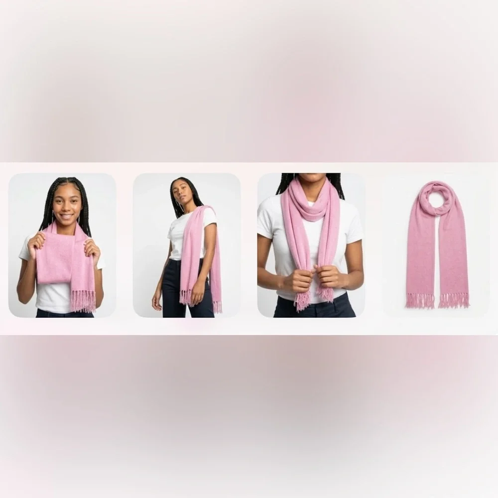2 women’s scarves Soft Lightweight Pink & Aqua Scarf Duo
