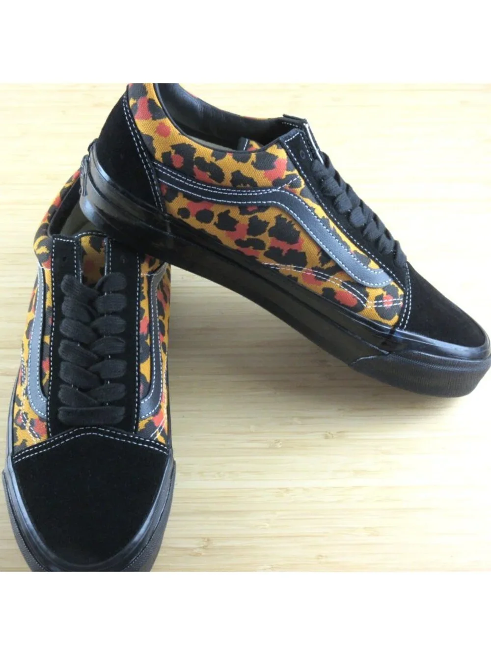 Vans Men's Lx Old Skool Leopard Double Black Striped Skate shoes Size 11.5 NEW