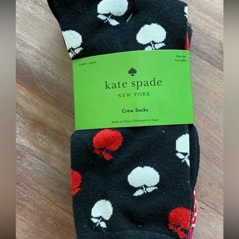 Kate Spade New York Crew Socks. Set of 3