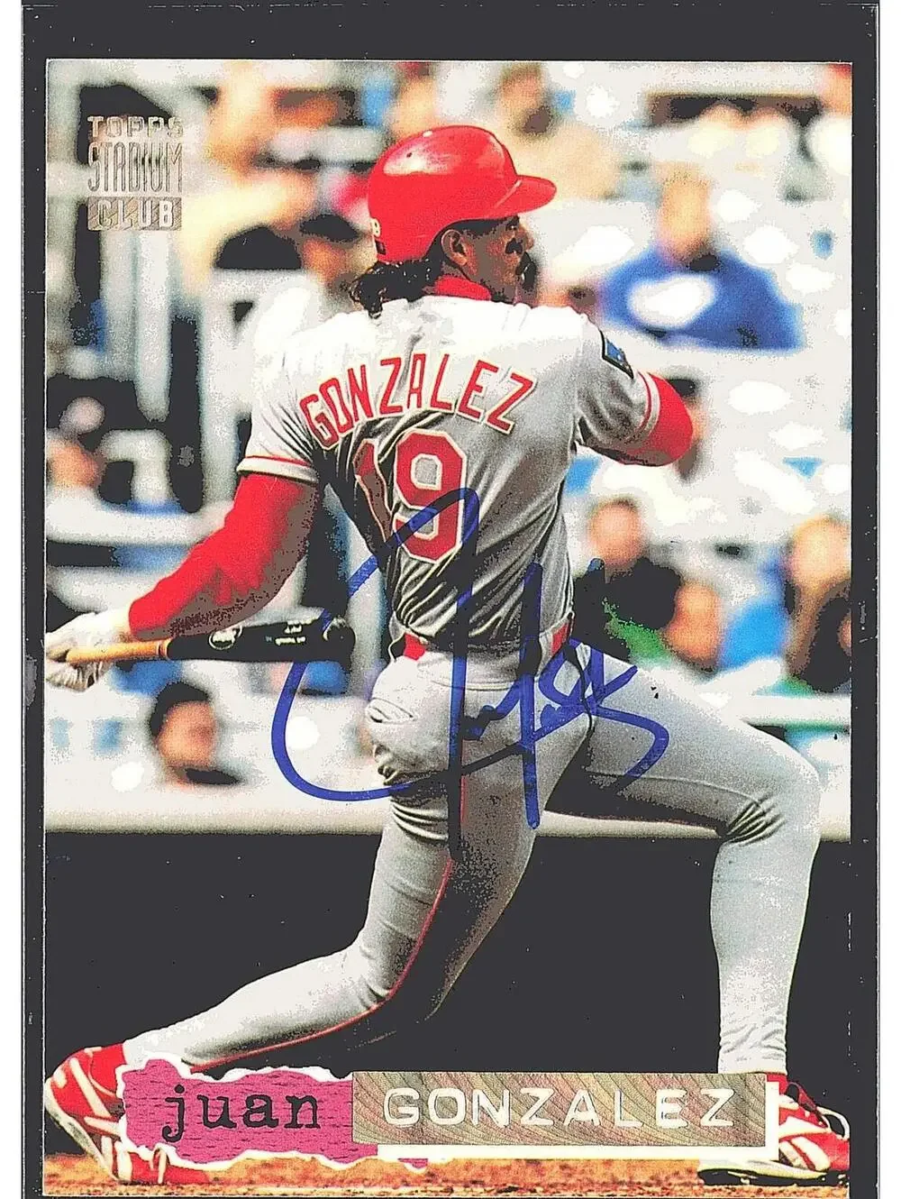 1994 Stadium Club #568 Juan Gonzalez Golden Rainbow HAND SIGNED
