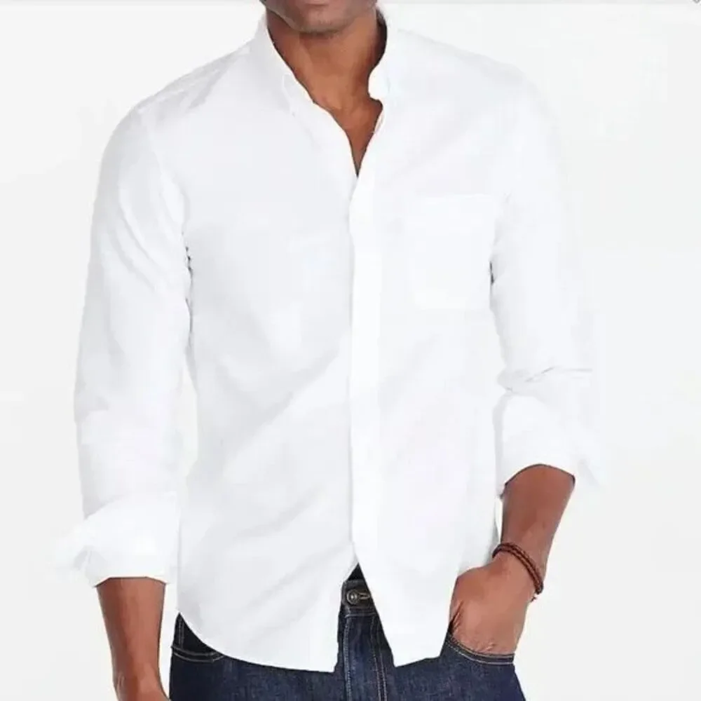 J.CREW Men's Slim Flex Oxford Shirt XXL White Long Sleeve Cotton NEW B85