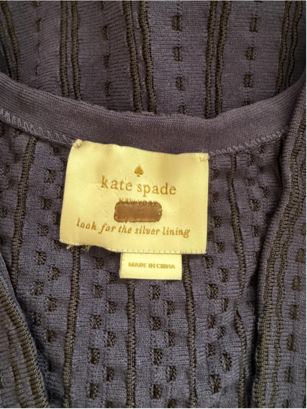 Kate Spade Navy Textured Fit & Flare Sweater Dress XL Sleeveless V-Neck Knit