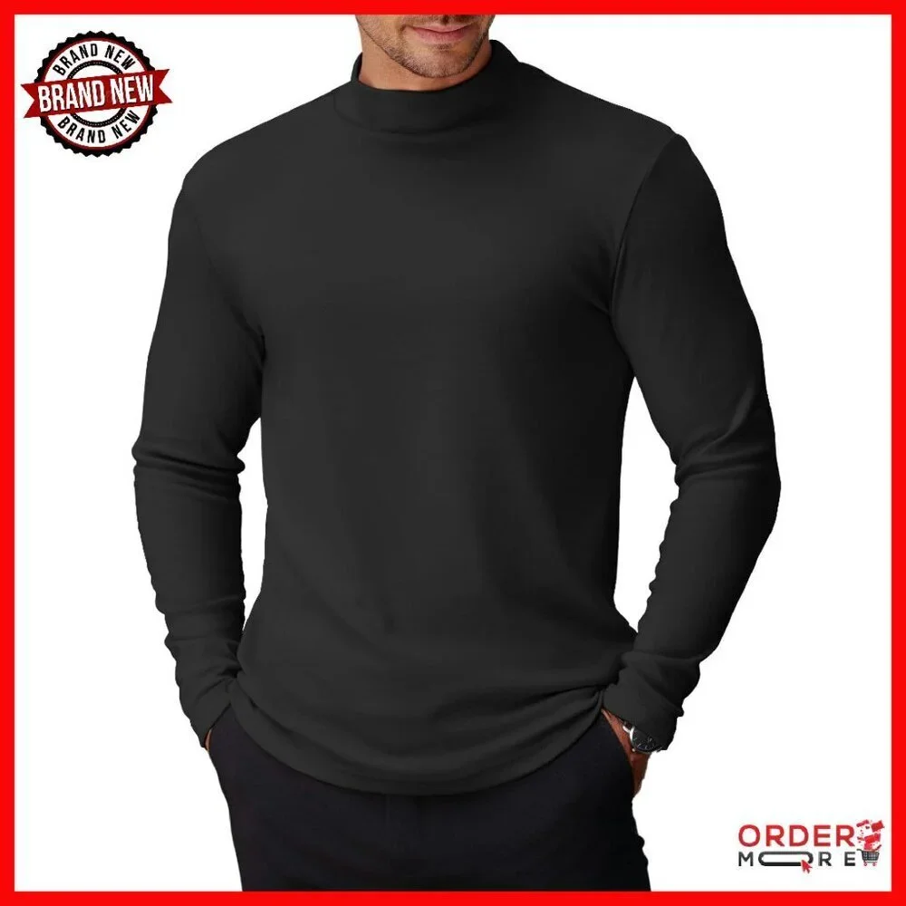 Men's Slim Fit Mock Turtleneck Thermal Pullover Sweater Long Sleeve