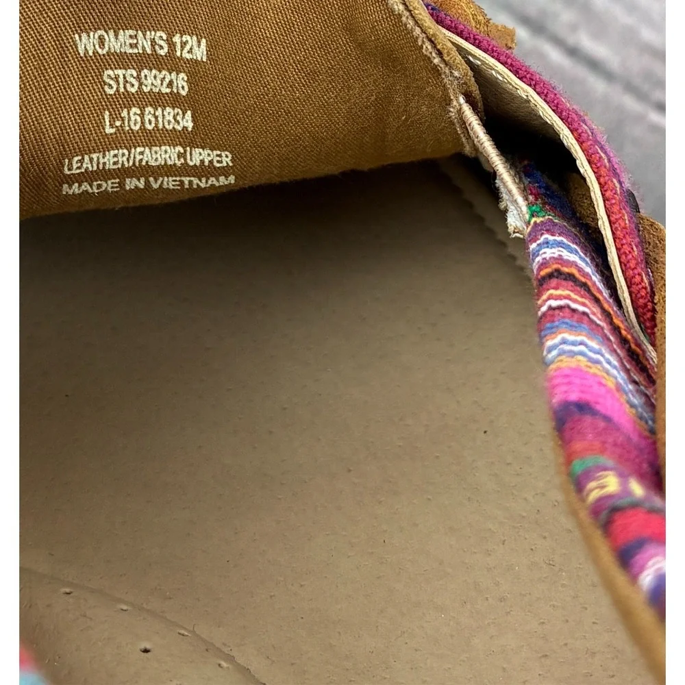 Sperry Top-Sider Koifish Boat Shoes Womens 12M Tan Pink Stripe Leather STS90216