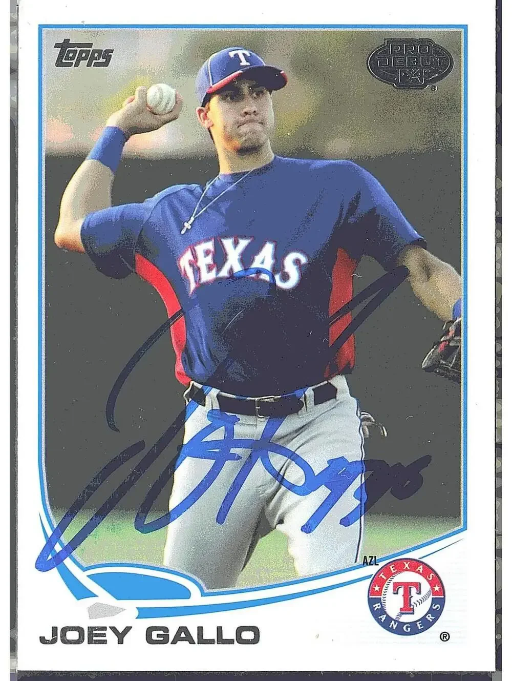 2013 Topps Pro Debut #192 Joey Gallo HAND SIGNED