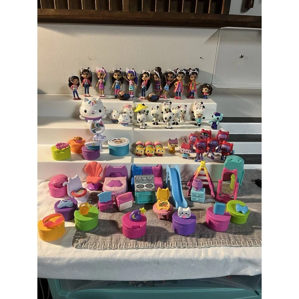 Gabby's Dollhouse Toy Lot Of 65+ Figures Furniture & Accessories