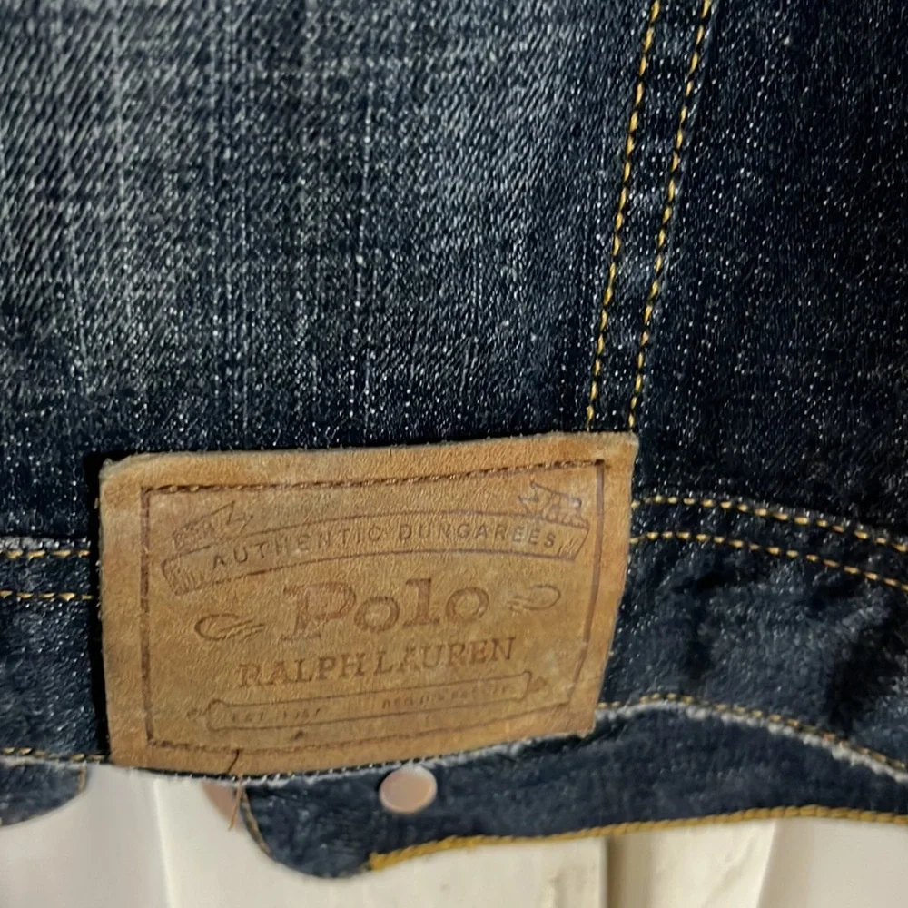 Polo Ralph Lauren Dungarees Dark Wash Denim Trucker Jacket Kid’s  XL 16/18