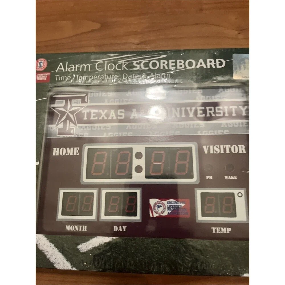Texas A&M University Aggies Digital Alarm Clock Scoreboard Multicolor