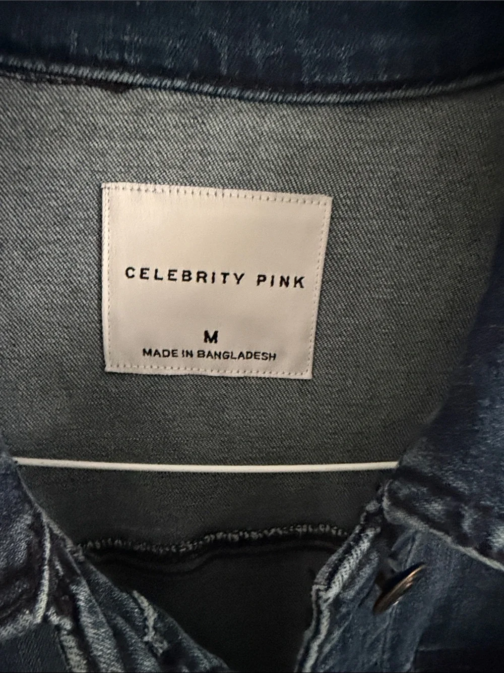 Celebrity Pink Dark Blue Denim Jacket