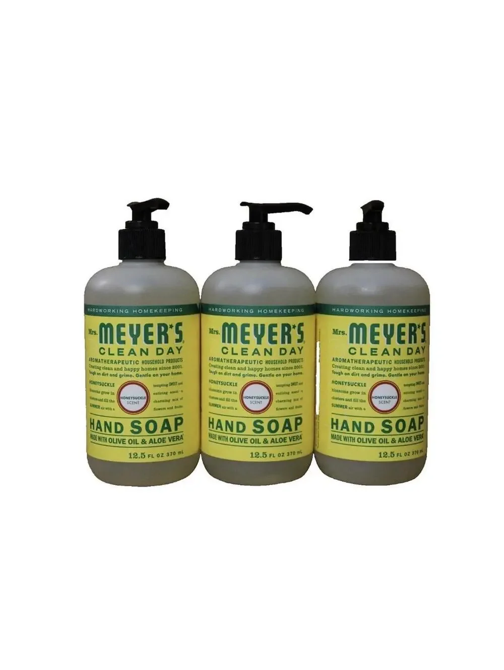 Lot Of 3 - Mrs Meyers Clean Day Honeysuckle Scent Hand Soap 12.5 oz BRAND NEW