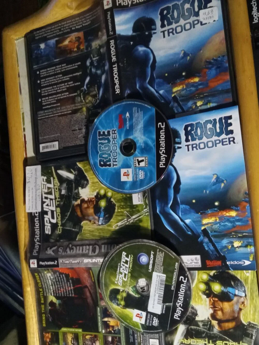 2 PS2 Game Lot  Rogue Trooper + Splinter Cell Chaos Theory Playstation 2 Games