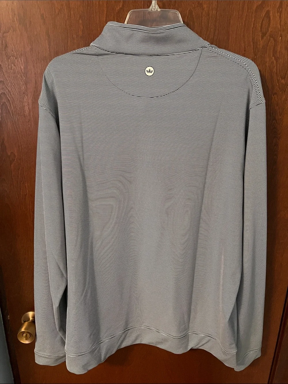 Peter Millar Men's Gray/White Striped Quarter-Zip XL