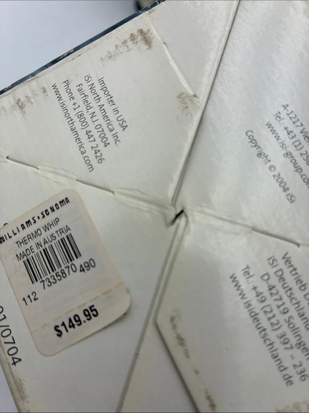 Williams Sonoma new package