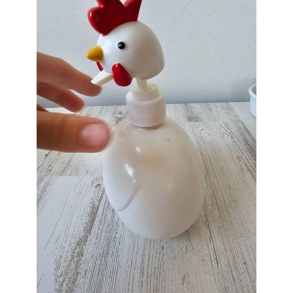 Dept 56 chicken‎ soap dispenser as is vintage ceramic