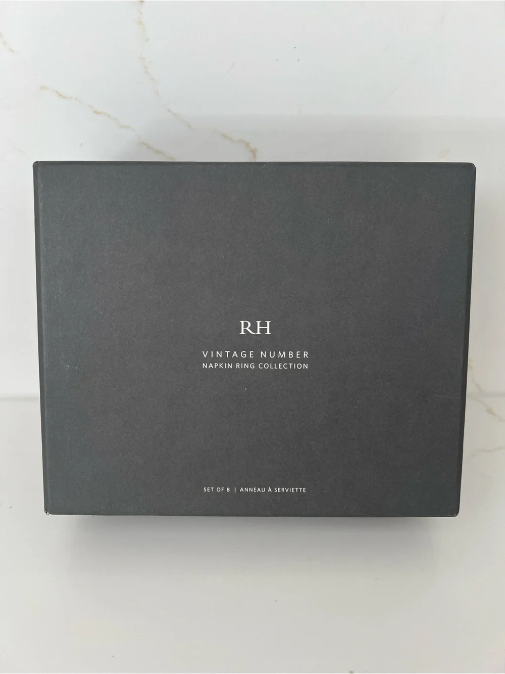 NIB Restoration Hardware Vintage Number Napkin Ring Collection (Set of 8)