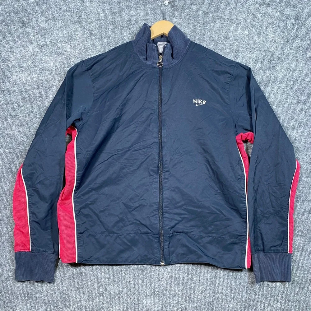 Nike Kids Navy Blue Red White Full Zip Track Jacket Windbreaker XL 18-20‎ 297311